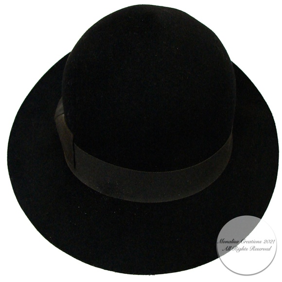 Vintage Adolfo II Black Wool Hat made by Bollman Hat Co for Saks 5th Ave Rare